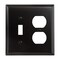Amerelle Wall Plate, Number of Gangs: 2 gang Stamped Steel, Aged Bronze Finish, Brown 163TDDB - alternate 1